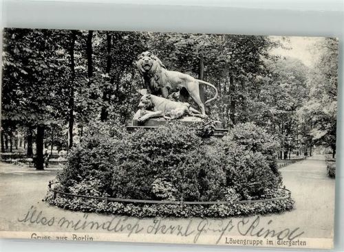 Tiergarten 1905 Löwenskulptur