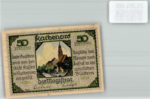 Rathenow Notgeld 50 Pfennig Zietenhusar