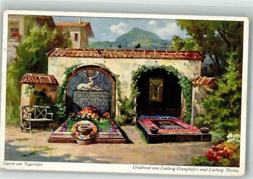 Rottach-Egern 1931 Grabmal von Ludwig Ganghofer und Ludwig Thoma Verlag Emil Köhn 167