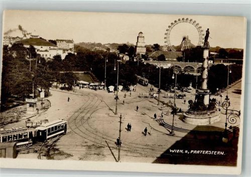 Wien Denkmal Tegetthoff Praterstern Straßenbahn Riesenrad