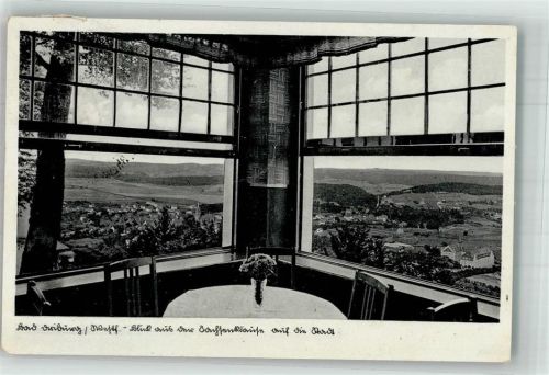 Bad Driburg 1938 Panoramafenster eines Gasthauses mit Blick auf die Stadt