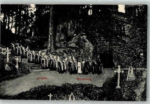 Kurort Oybin 1911 Mönchszug über den Friedhof vor dem Kloster Oybin Verlag Hermann Seibt 6201