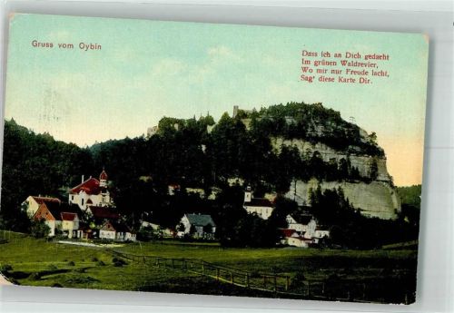Kurort Oybin 1908 Panorama des Ortes mit Ev. Kirche und Berg Oybin Verlag Hermann Seibt Nr. 6029