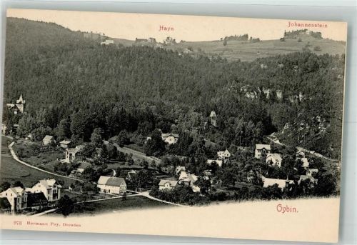 Kurort Oybin Panorama des Ortes mit Hain und Johannesstein Verlag Hermann Poy 978