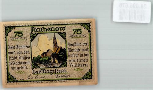 Rathenow Notgeld 75 Pfennig Zietenhusar