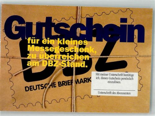 Nassau Deutsche Briefmarken-Zeitung Gutschein Messegeschenk Paul Parey Zeitschriftenverlag
