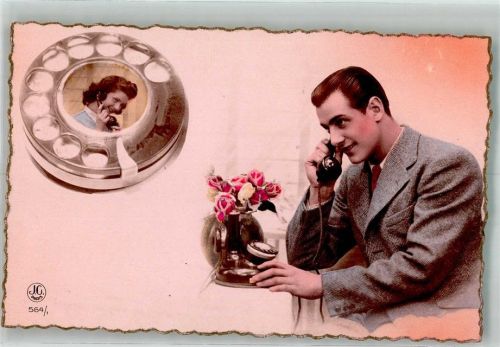 1942 Junger französischer Mann telefoniert mit seiner Liebsten J.G. Paris 564/1
