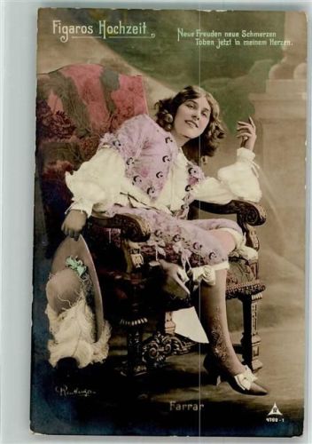 1910 Die amerikanische Sängerin Geraldine Farrar in Figaros Hochzeit Fotograf Reutlinger PH 4788-1