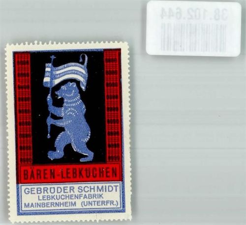 Mainbernheim Gebrüder Schmidt Bären-Lebkuchen Tiere vermenschlicht
