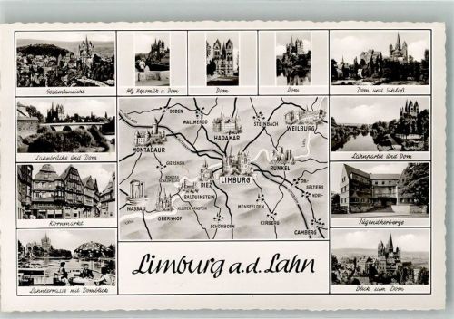 Limburg Lahnbrücke Schloss Limburg Georgsdom Kornmarkt Jugendherberge Landkarte mit Sehenswürdigkeiten