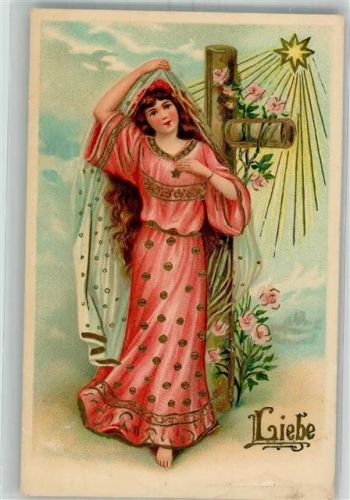 Junge Frau im roten Kleid verkörpert die Liebe A.S.B. 178