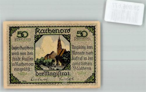 Rathenow Notgeld 50 Pfennig