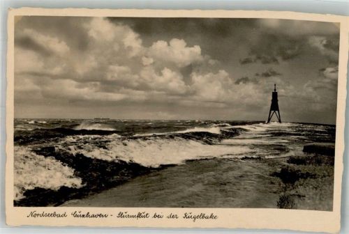 Cuxhaven 1938 Sturmflut an der Kugelbake