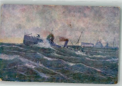 1917 sign. Matthiessen, Karl Deutsche Torpedoboote im Sturm auf Vorposten