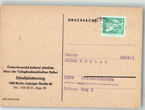 Berlin Mitte Schallplattenring Haus d.Tschechischen Kultur