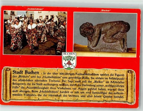Buchen Fastnachtgruppe Huddelbätzen Skulptur Blecker Chronik des Ortes
