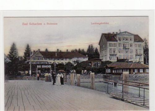 Bad Schachen am Bodensee. Teilansicht Landungsbrücke ungelaufen Top Erhaltung.