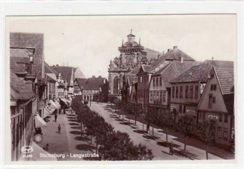 Bückeburg mit Langestraße ungelaufen Gute Erhaltung.