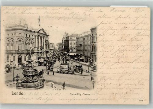 London 1902 Denkmal Kutsche Piccadilly Circus