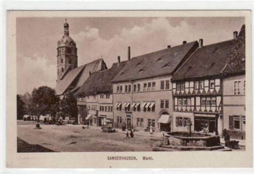 Sangerhausen Sangerhausen mit Markt gelaufen von 1919. Gute Erhaltung.