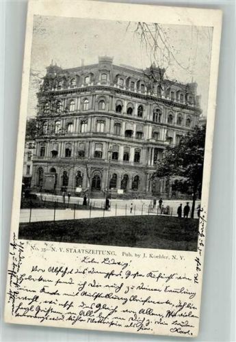 New York City 1901 N.Y. Staatzeitung