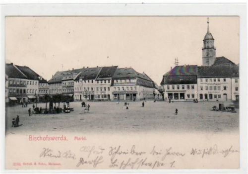 Bischofswerda Bischofswerda mit Markt gelaufen von 1905. Gute Erhaltung.