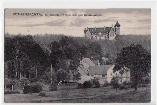 Rothenbachtal b. Glauchau mit Blick n.d. Genesungsheim ungelaufen Leicht abgerundete Ecke n, kleiner Knick unten links, sonst gut erhalten