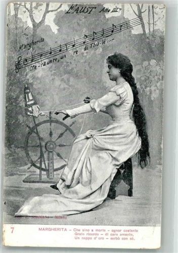 Milano Junge Frau am Spinnrad Goethe Faust Akt III Margherita Ort lt. Verlag
