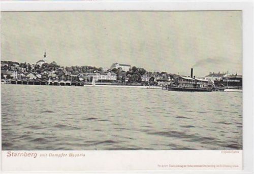 Starnberg und Dampfer Bavaria. Ungelaufen Eckbug oben rechts sonst gut erhalten