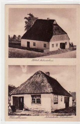 Wesselburen, 2 Abbildungen mit Hebbels Geburtshaus und Arbeiterkathe Blankenau ungelaufen Gute Erhaltung.