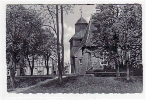 Visselhövede mit Partie an der Kirche gelaufen, Marke entfernt. Gute Erhaltung.