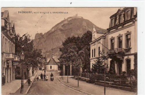 Rhöndorf mit alter Kapelle und Drachenfels. Feldpost, mit Stempel von 1914. leichte Eckabschürfungen, leicht fleckig, sonst gut erhalten