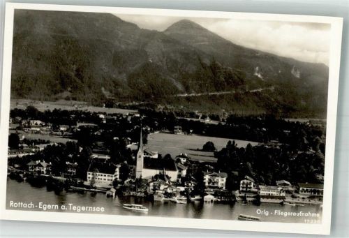 Rottach-Egern 1940 Fliegeraufnahme des Ortes mit Kirche St. Laurentius