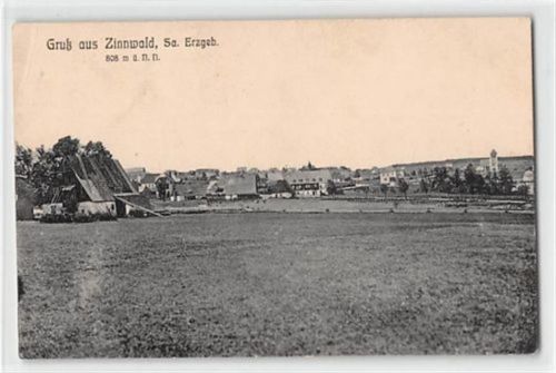 Zinnwald. Gesamtansicht mit Kirche ungelaufen kleiner Knick oben links, leicht fleckig, sonst gut erhalten