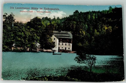 Mittweida Lauenhainer Mühle Zschopautal Gastwirtschaft Gasthaus Sommerfrische Ruderboot