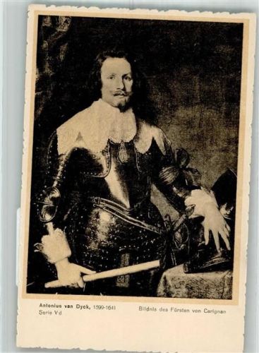 sign. Van Dyck, Antonius Portrait des Fürsten von Carignan Werbung Original Graetzin Ross-Strumpf