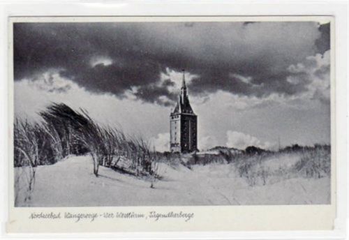 Wangerooge Wangerooge mit Westturm der Jugendherberge gelaufen, 1938. Gute Erhaltung.
