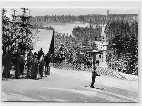 Oberwiesenthal Oberwiesentahl, Kreis Annaberg. Partie an der Himmelsleiter-Schlepplift gelaufen. Gute Erhaltung.