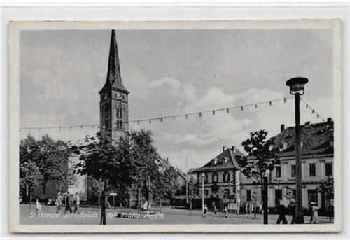 St. Wendel St. Wendel. evangelische Kirche Schloßplatz. Feldpost, Stempel von 1942 kleiner Knick oben rechts, leicht bügig, leichte Abschürfungen, sonst gut erhalten