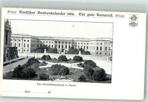 Berlin Mitte Universitätsgebäude Deutscher Knabenkalender 1906