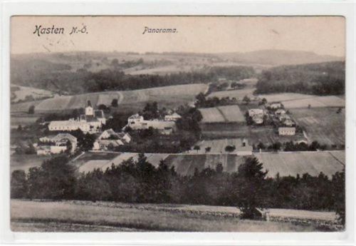 AK von Kasten. ein Panorama gelaufen. Leichte Stempelspuren, leicht stockfleckig, leichter Bug oben mitte und rechts, sonst gut erhalten.