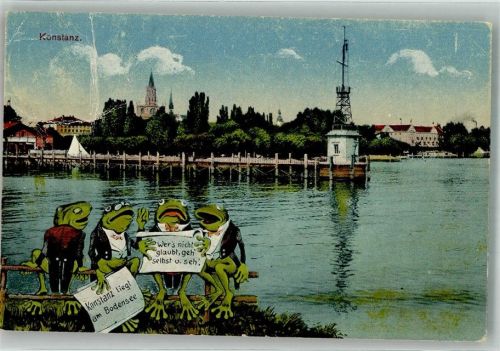 Konstanz 1922 Froschchor vor der Seebrücke