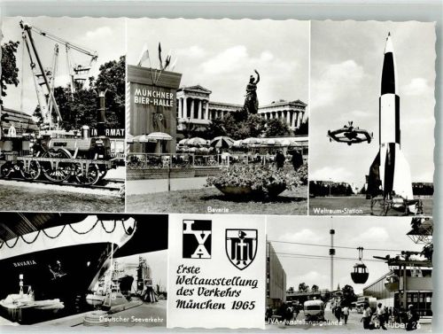 München 1. Weltausstellung d. Verkehrs IVA Eisenbahn Seeverkehr Seilbahn