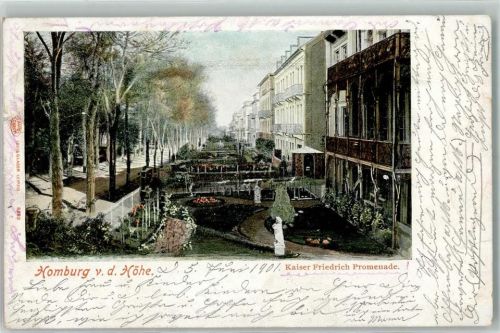 61348 W6380 Bad Homburg v d Höhe 1901 - Kaiser Friedrich Promenade Statue Allee