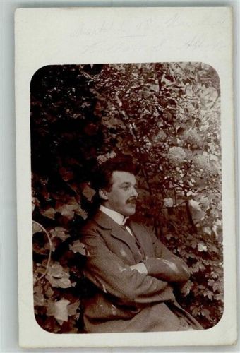 Neunkirchen 1912 Junger Mann im Garten Ort handschriftlich