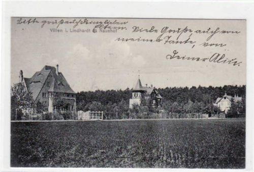 Naunhof Naunhof mit Villen in Lindhardt gelaufen von 1910. Gute Erhaltung.