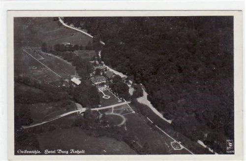 Selkemühle bei Mägdesprung mit Hotel Burg Anhalt. Karte beschrieben. Gute Erhaltung.