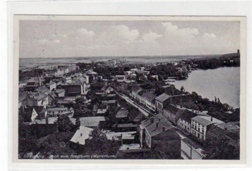 Strausberg Blick vom Stadtturm ( Marienturm ). Postalisch gelaufen 1938. Sehr gut erhalten.