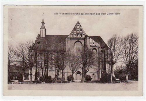 Wunderblutkirche zu Wilsnack aus dem Jahre 1384 gelaufen von 1929. Gute Erhaltung.