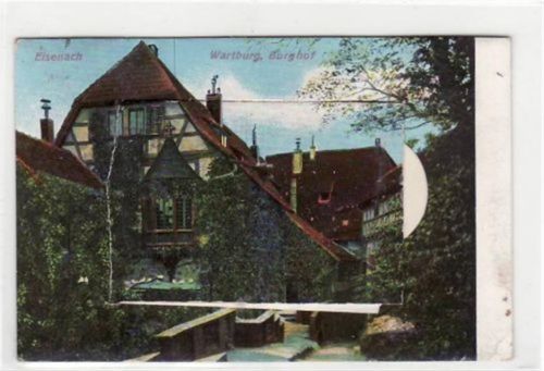 Wartburg Leporellokarte von Eisenach i. Thür. Burghof der Wartburg gelaufen 1916. Gute Erhaltung.